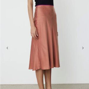 Rag & Bone Jaci Silk Pale Copper Skirt